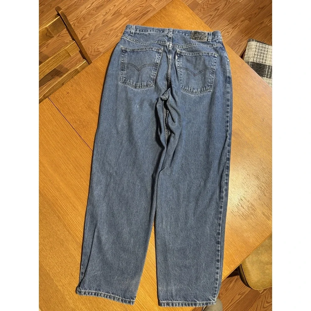 Vintage‎ 1998 Levis SilverTab Loose Jeans Mens 36x32 (34x32) Baggy Skater Denim